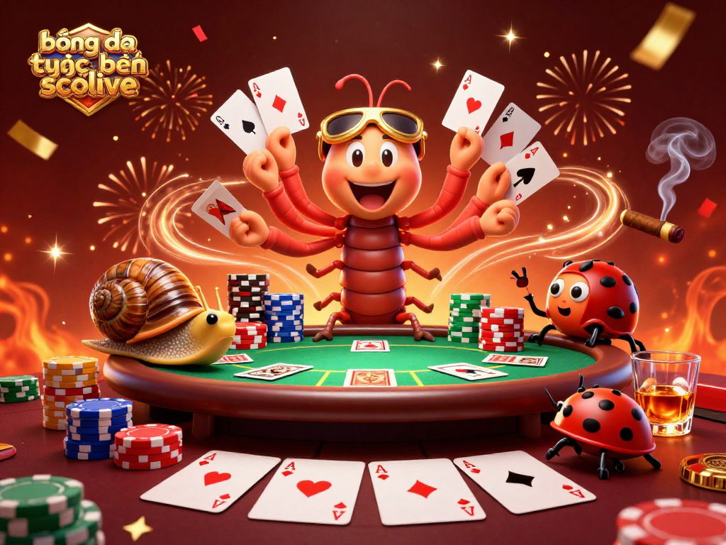 Experience the thrill of bóng đá trực tuyến socolive with vibrant characters celebrating at a poker table, showcasing professional gameplay.