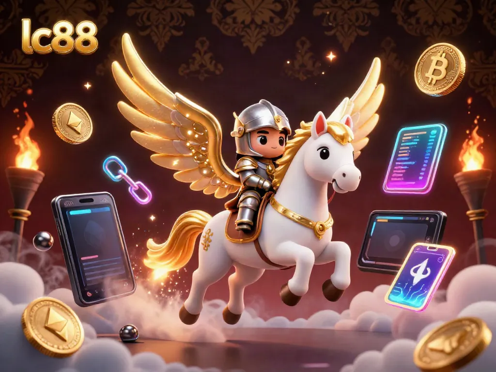 Engage in exciting gaming with lc88, experiencing a dynamic casino atmosphere illuminated by crypto elements.