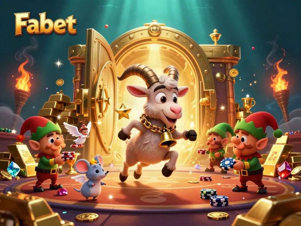 Fabet's festive casino scene features a playful Krampus goat and mischievous gremlins in action.